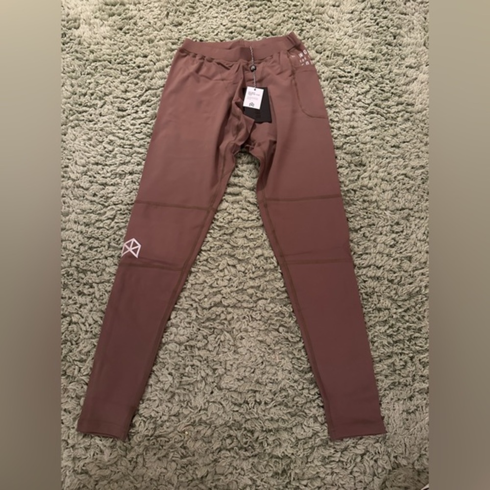 NWT Raw Gear Brown Compression Running Leggings Rg209 Size Small
